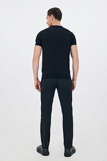 Хлопковые брюки иссиня-черного цвета