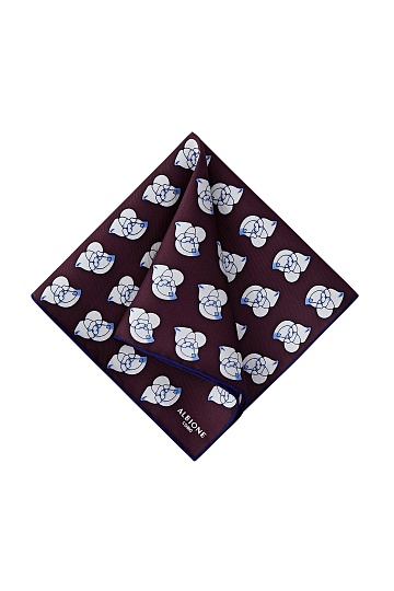 Темно-фиолетовый платок с узором цветы