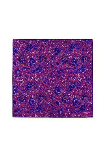 Фиолетово-синий платок с узором цветы