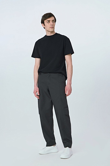 Темно-серые брюки-баллоны