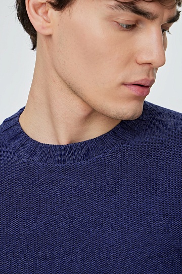 Темно-синий текстурный джемпер