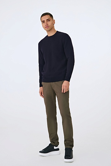 Темно-синий джемпер из шерсти