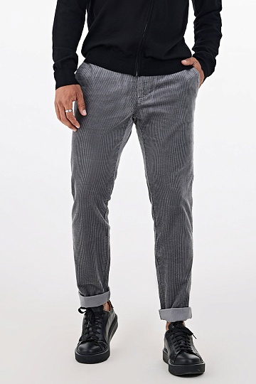 Серые вельветовые брюки чинос