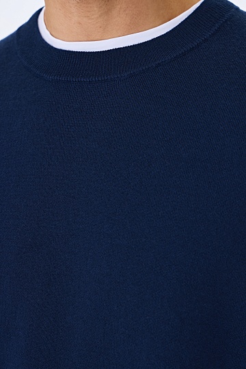 Синий джемпер из шерсти