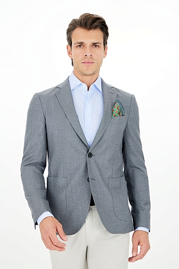 Серый меланжевый пиджак