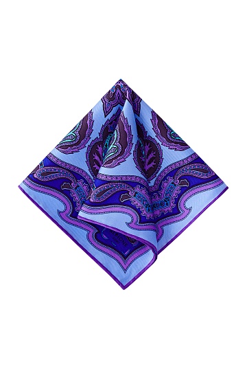 Фиолетово-голубой платок с орнаментом