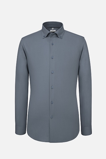 Однотонная сорочка стального цвета
