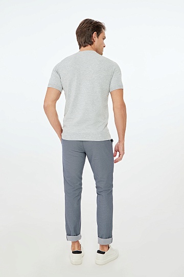 Серо-синие брюки из текстурной ткани