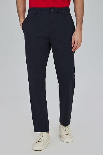 Хлопковые брюки темно-синего цвета