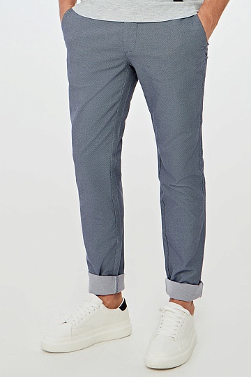 Серо-синие брюки из текстурной ткани