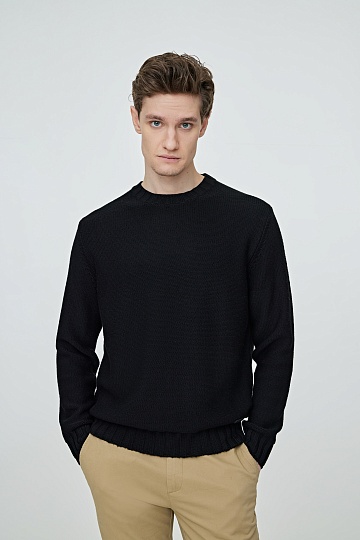 Черный текстурный джемпер