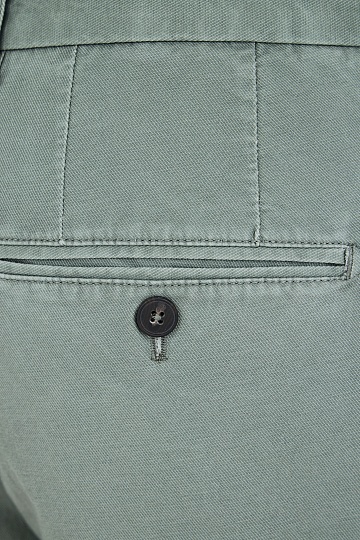 Оливковые хлопковые брюки