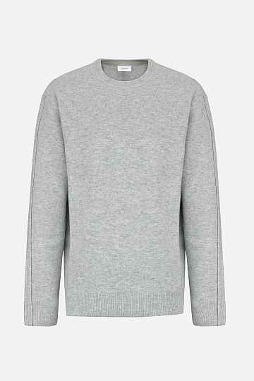 Серый джемпер с декоративными швами