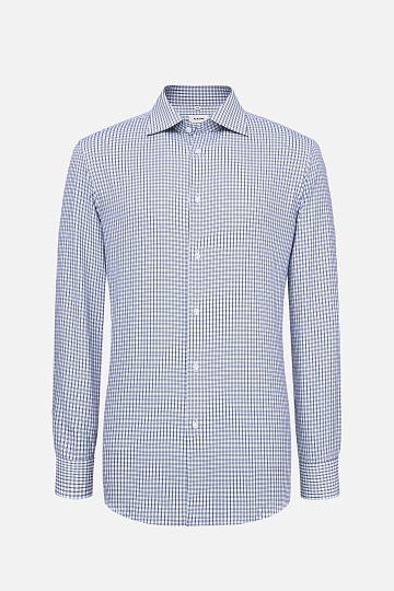 Белая рубашка в серую клетку