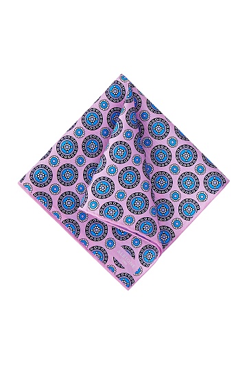 Бледно-розовый платок с узором круги