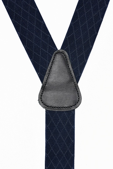 Темно-синие подтяжки в ромб