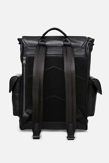 Кожаный рюкзак с карманами