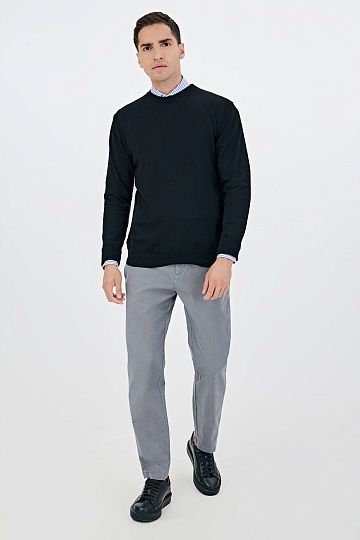 Хлопковые брюки серого цвета