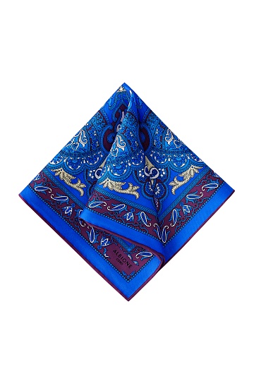 Сине-бордовый платок с орнаментом