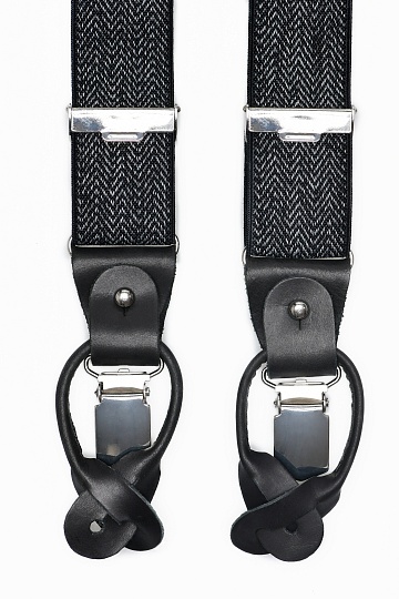 Темно-серые подтяжки в елочку