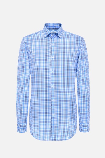 Голубая рубашка в клетку