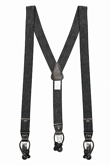 Темно-серые подтяжки в елочку