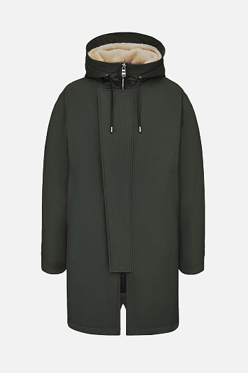 Оливковая парка с мехом