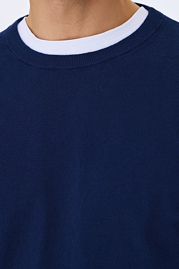 Синий джемпер из хлопка