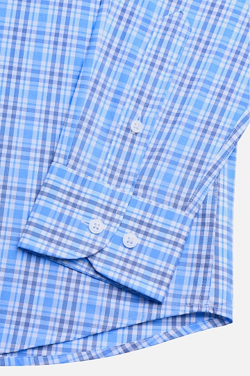 Голубая рубашка в клетку