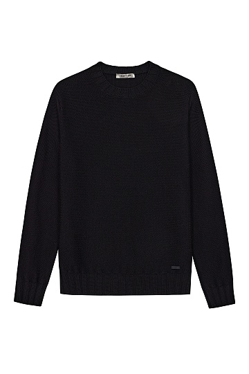 Черный текстурный джемпер