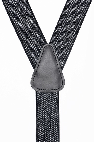 Темно-серые подтяжки в елочку