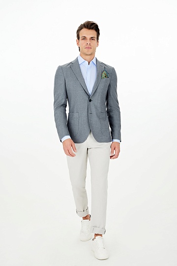 Серый меланжевый пиджак