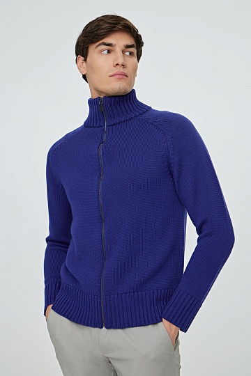 Синий кардиган на молнии
