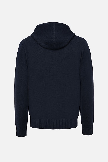 Черный кардиган на молнии с капюшоном