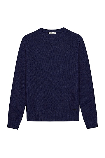 Темно-синий текстурный джемпер