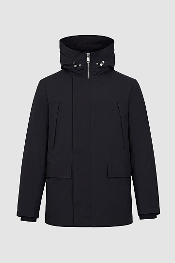 Пуховик с капюшоном, черный