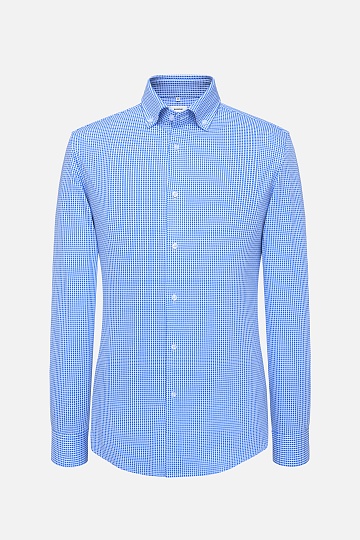 Сорочка голубого цвета в мелкую клетку