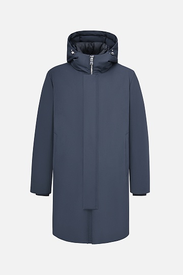 Пуховик синего цвета