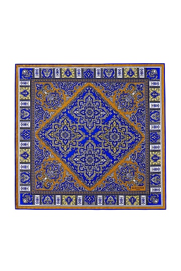 Сине-оранжевый платок с орнаментом