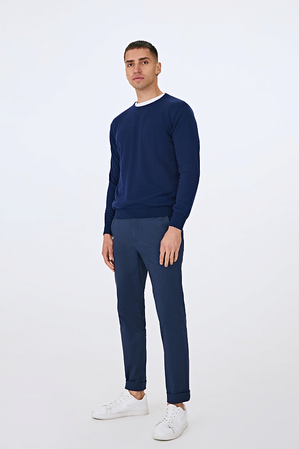 Синий джемпер из хлопка