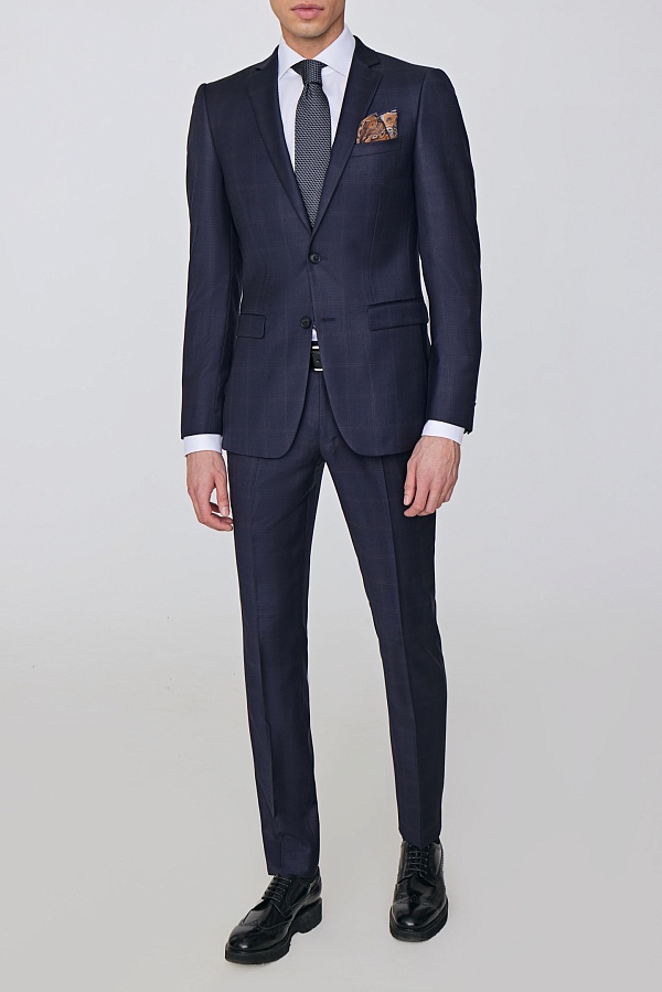 Темно-синий костюм в крупную клетку FREDDY II