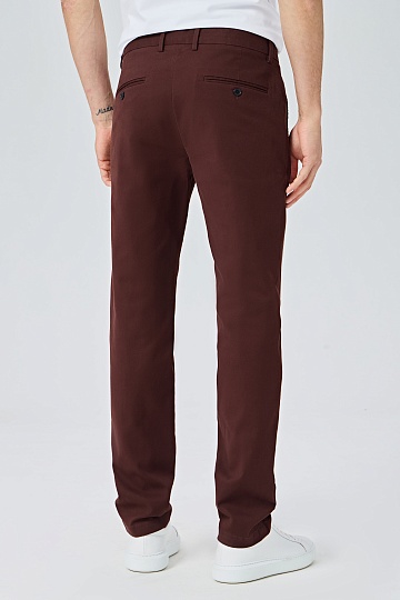Бордовые хлопковые брюки