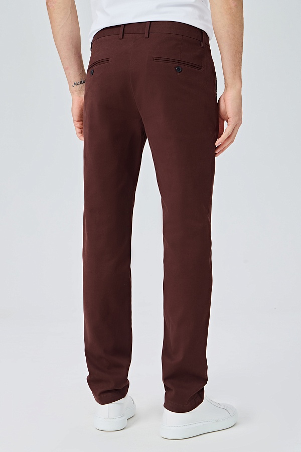 Бордовые хлопковые брюки