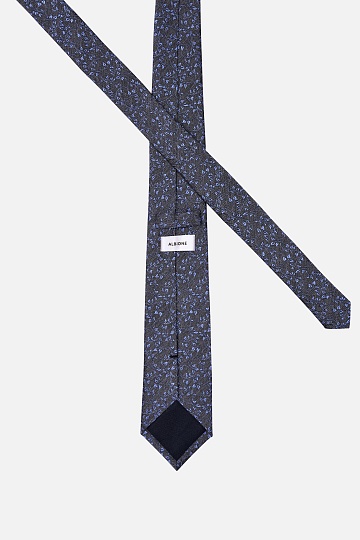 Коричневый галстук в синий принт