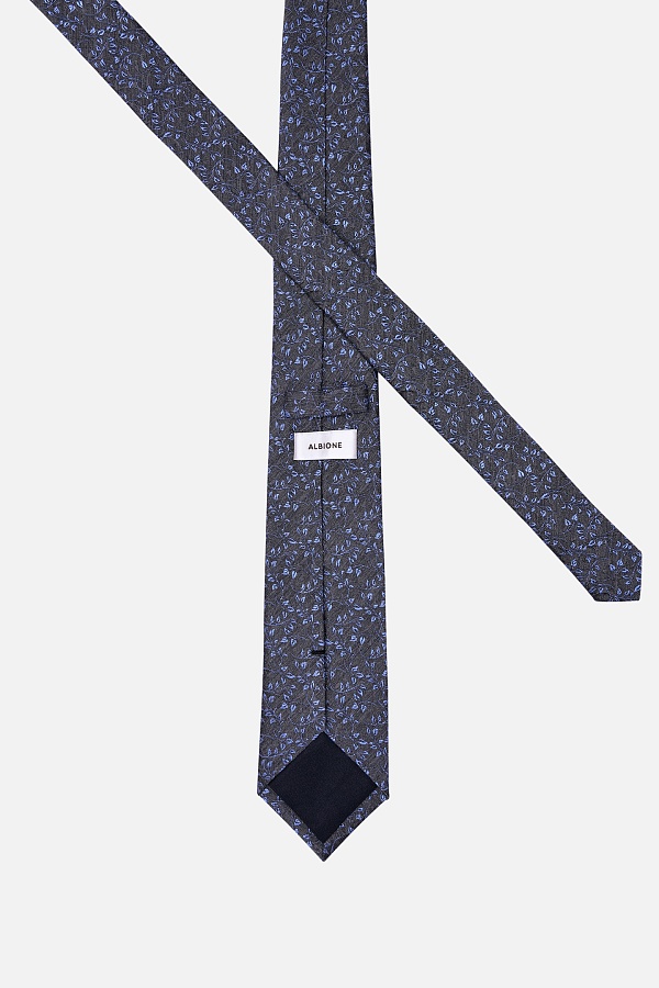 Коричневый галстук в синий принт