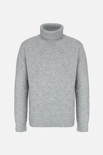 Светло-серый свитер из шерсти с эффектом меланж