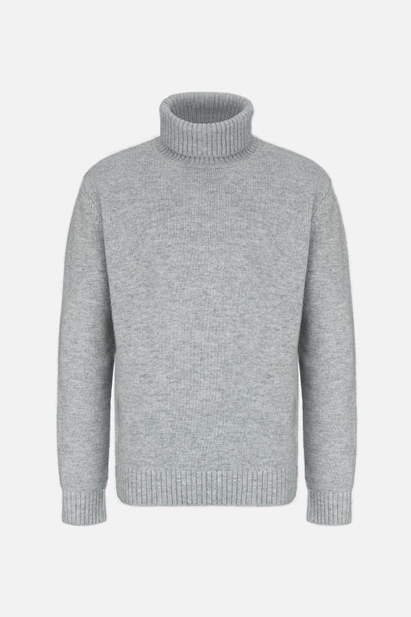 Светло-серый свитер из шерсти с эффектом меланж