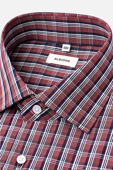 Бордовая рубашка в клетку