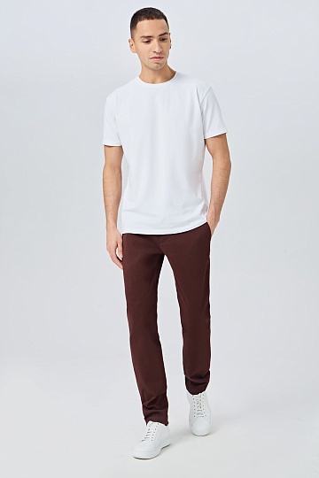 Бордовые хлопковые брюки