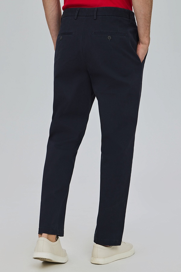 Хлопковые брюки темно-синего цвета